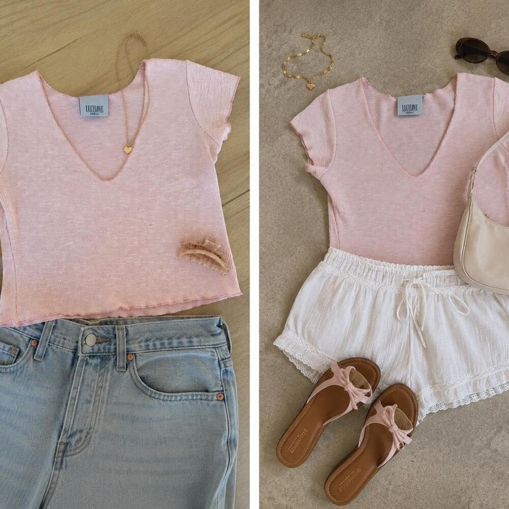 Lucylove soft ballet pink ribbed